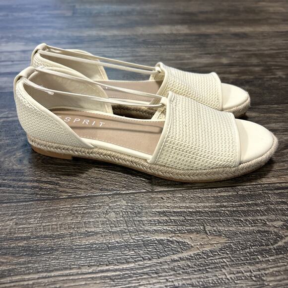 Esprit Cream Colored Slip On Boho Ada Sandals 8.5 Womens Woven Rope Sole - Picture 1 of 6